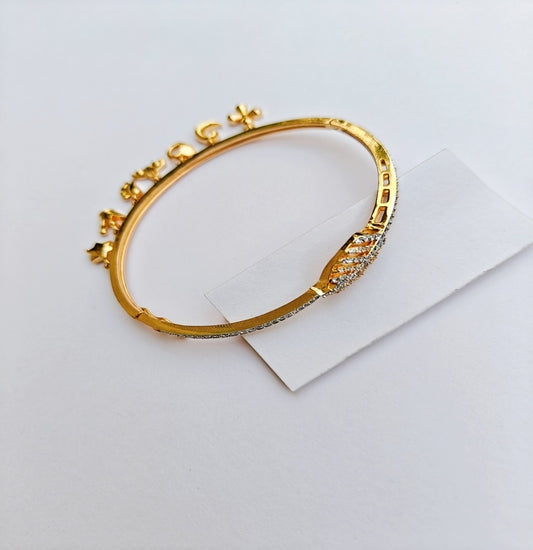 Charm Glow Gold-toned American Diamond Bracelet