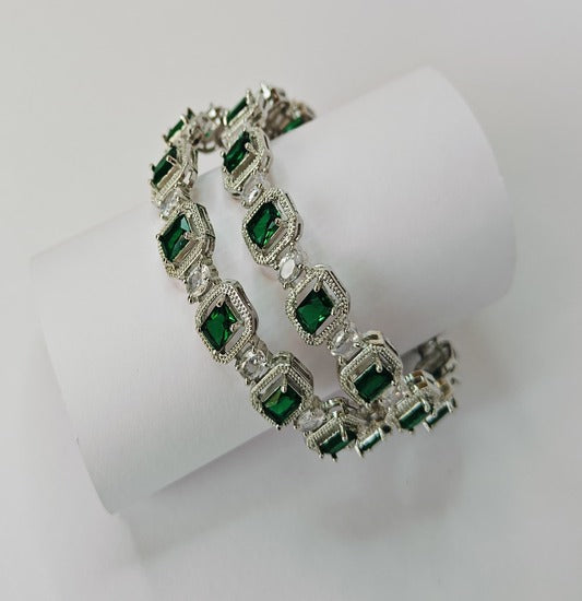 Charming Bangles Adorned in Shades of Green Elegance